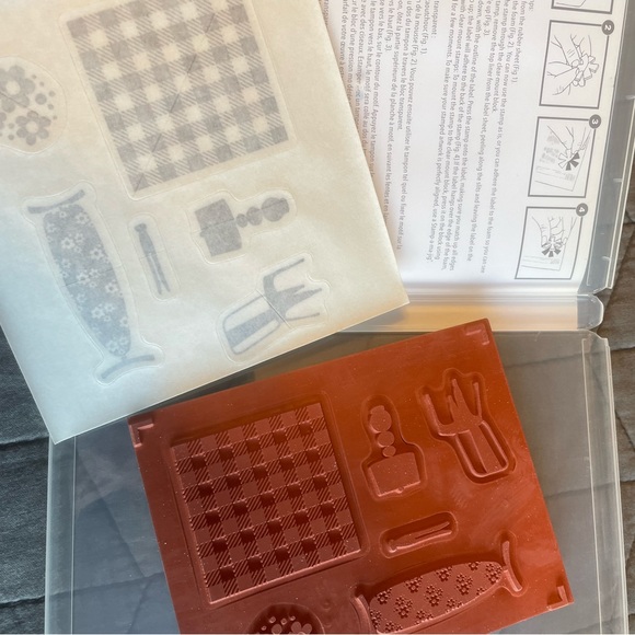 3/$15 NWOT Stampin' Up! "House and Home" set 6 rubber cling mount stamps, retro - Picture 4 of 8